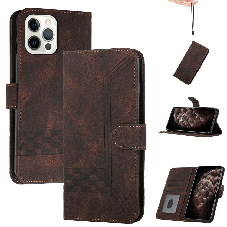 Cubic Skin Feel Flip Leather Phone Case, For iPhone 13 mini, For iPhone 13, For iPhone 13 Pro, For iPhone 13 Pro Max, For iPhone 12 mini, For iPhone 12 / 12 Pro, For iPhone 12 Pro Max, For iPhone 11, For iPhone 11 Pro