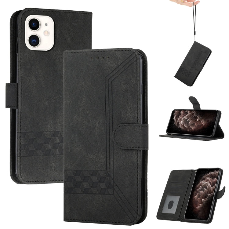 Cubic Skin Feel Flip Leather Phone Case, For iPhone 13 mini, For iPhone 13, For iPhone 13 Pro, For iPhone 13 Pro Max, For iPhone 12 mini, For iPhone 12 / 12 Pro, For iPhone 12 Pro Max, For iPhone 11, For iPhone 11 Pro