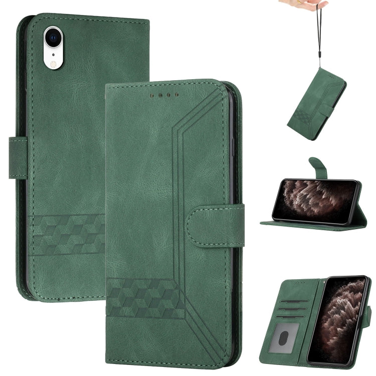 Cubic Skin Feel Flip Leather Phone Case, For iPhone 11 Pro Max, For iPhone X / XS, For iPhone XR, For iPhone XS Max, For iPhone SE 2022 / SE 2020 / 7 / 8, For iPhone 7 Plus / 8 Plus