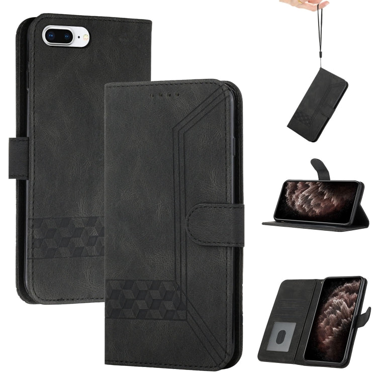 Cubic Skin Feel Flip Leather Phone Case, For iPhone 11 Pro Max, For iPhone X / XS, For iPhone XR, For iPhone XS Max, For iPhone SE 2022 / SE 2020 / 7 / 8, For iPhone 7 Plus / 8 Plus