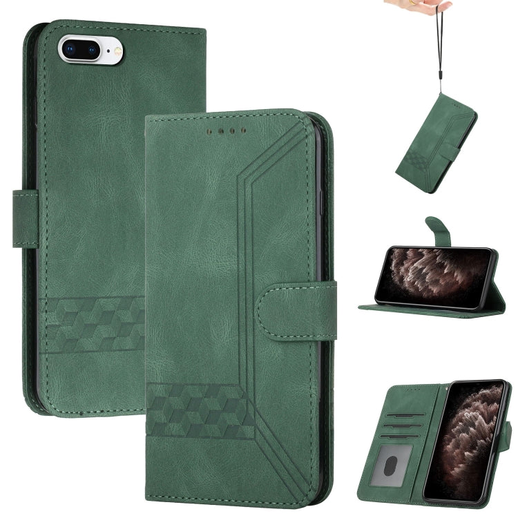 Cubic Skin Feel Flip Leather Phone Case, For iPhone 11 Pro Max, For iPhone X / XS, For iPhone XR, For iPhone XS Max, For iPhone SE 2022 / SE 2020 / 7 / 8, For iPhone 7 Plus / 8 Plus