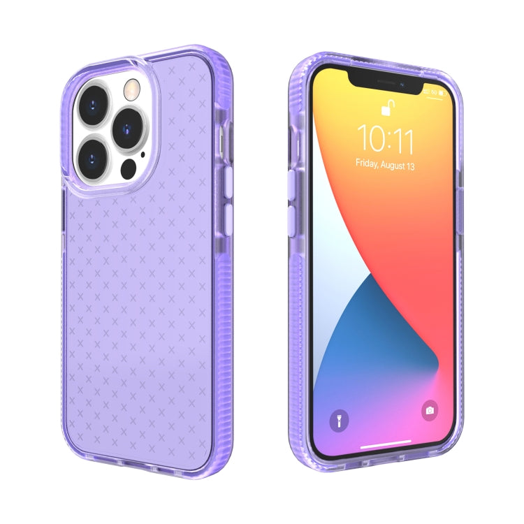 Grid Pattern Shockproof Transparent TPU Phone Case, For iPhone 13 Pro Max, For iPhone 13 Pro, For iPhone 13, For iPhone 13 mini