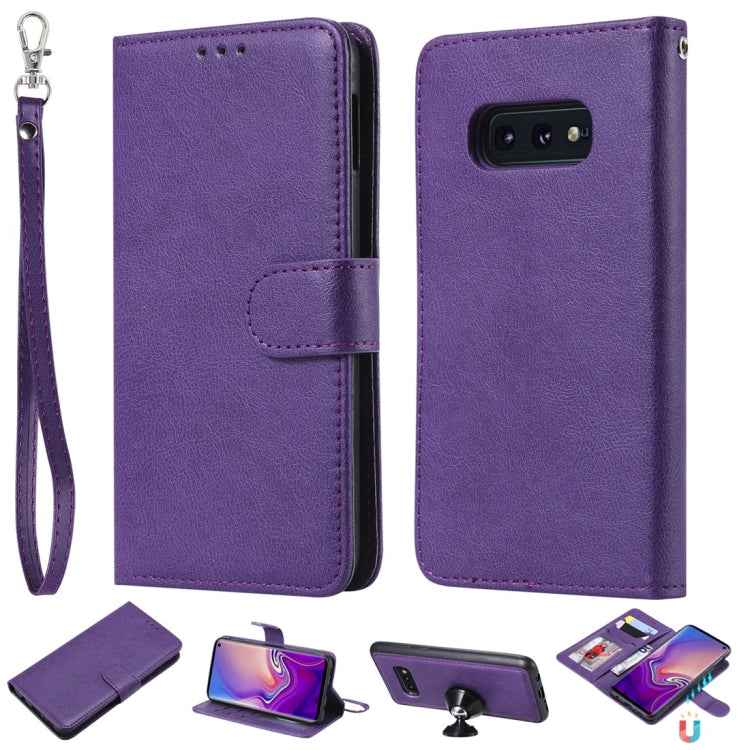 Solid Color Horizontal Flip Protective Case with Holder & Card Slots & Wallet & Photo Frame & Lanyard