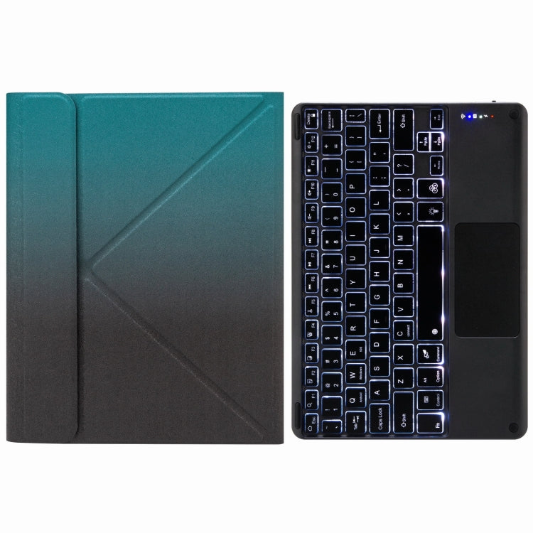 H-102CS Touch Backlight Bluetooth Keyboard Leather Case with Rear Three-fold Holder, For iPad 10.2 2020 & 2019 / Pro 10.5 inch