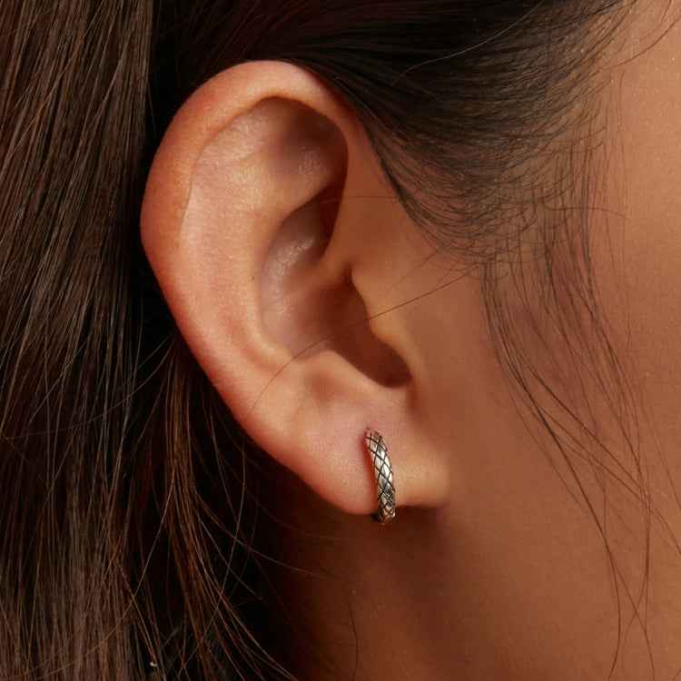 S925 Sterling Silver Snake Texture Ear Buckle Women Earrings