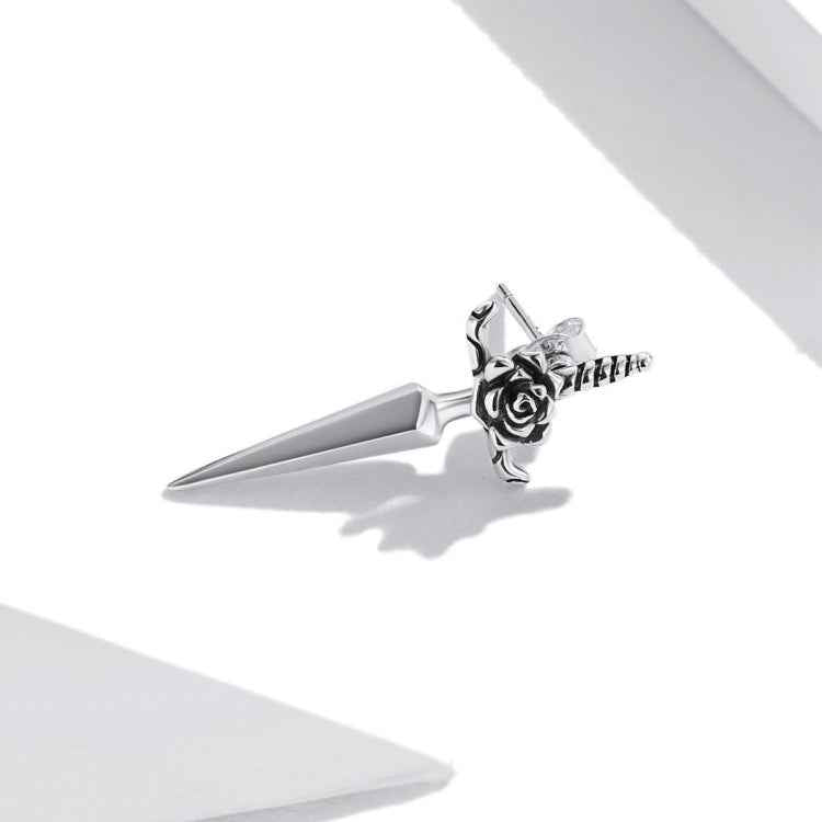 S925 Sterling Silver Rose Dagger Ear Stud Women Earrings