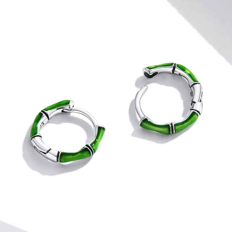 S925 Sterling Silver Bamboo Ear Buckle Women Earrings