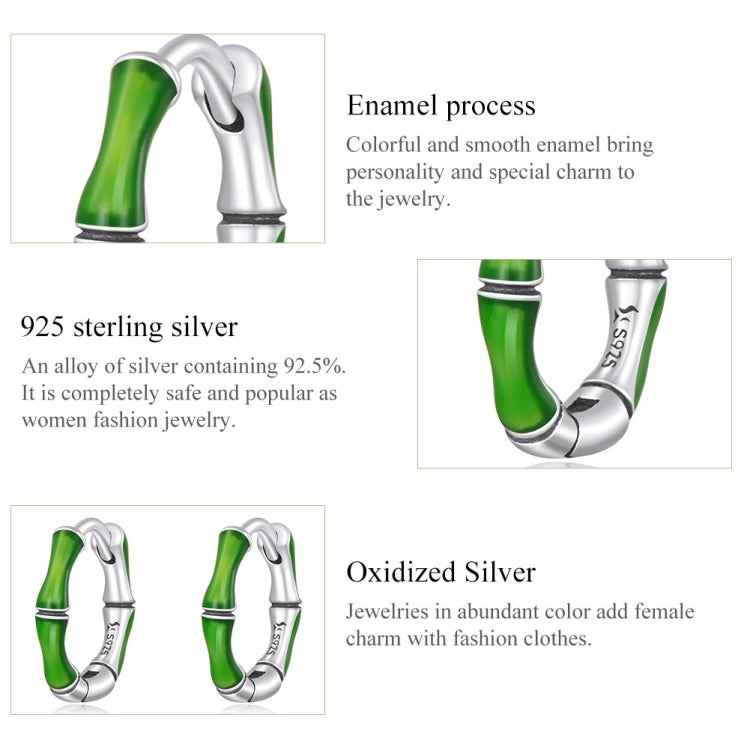 S925 Sterling Silver Bamboo Ear Buckle Women Earrings