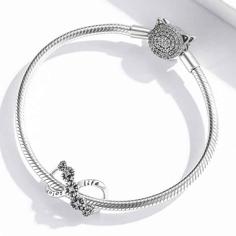 S925 Sterling Silver Infinite Flowers Beads DIY Bracelet Necklace Accessories
