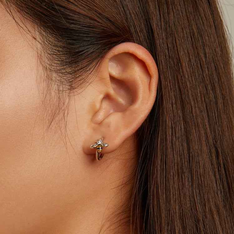S925 Sterling Silver Mini Bee Women Earrings