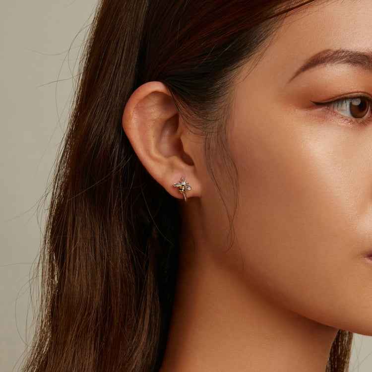 S925 Sterling Silver Mini Bee Women Earrings