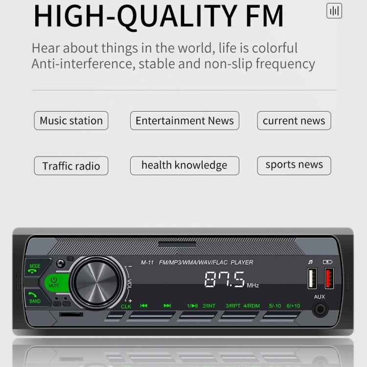 M11 Car Bluetooth MP3 Player Support Mobile Phone Interconnection / FM / TF Card