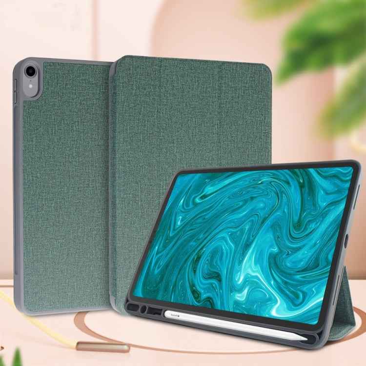 Mutural Exquisite Series Cloth Texture PU+TPU Leather Case with 3-Fold Holder & Pen Slot & Sleep & Wake-up Function