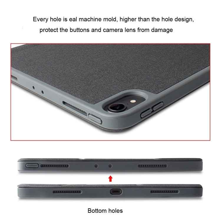 Mutural Exquisite Series Cloth Texture PU+TPU Leather Case with 3-Fold Holder & Pen Slot & Sleep & Wake-up Function