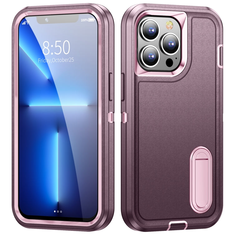3 in 1 Rugged Holder Phone Case, For iPhone 13, For iPhone 13 Pro, For iPhone 13 Pro Max, For iPhone 12 / 12 Pro, For iPhone 12 Pro Max, For iPhone 11