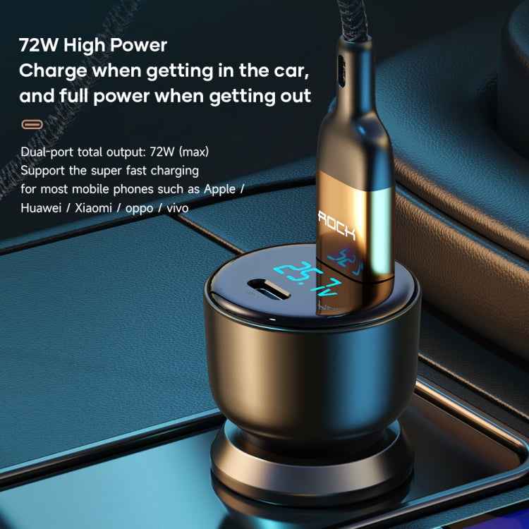 ROCK H16 PD 72W Type-C / USB-C + USB Dual Ports Car Charger