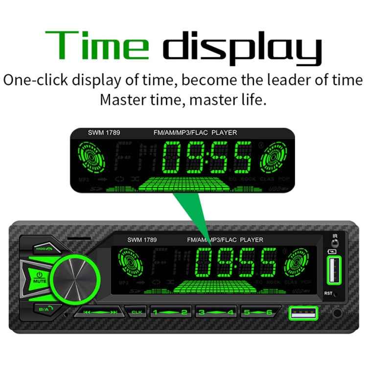 SWM-1789 Car Radio Receiver Bluetooth 5.1 MP3 Player with Remote Control