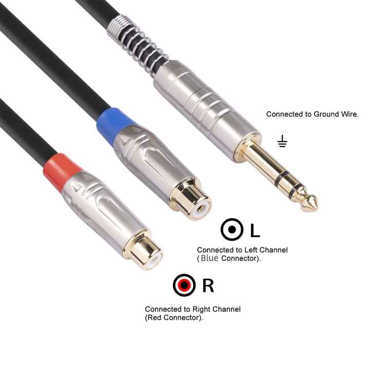 TC030YTR048-03 6.35mm Male to Dual RCA Female Bifurcated Audio Cable