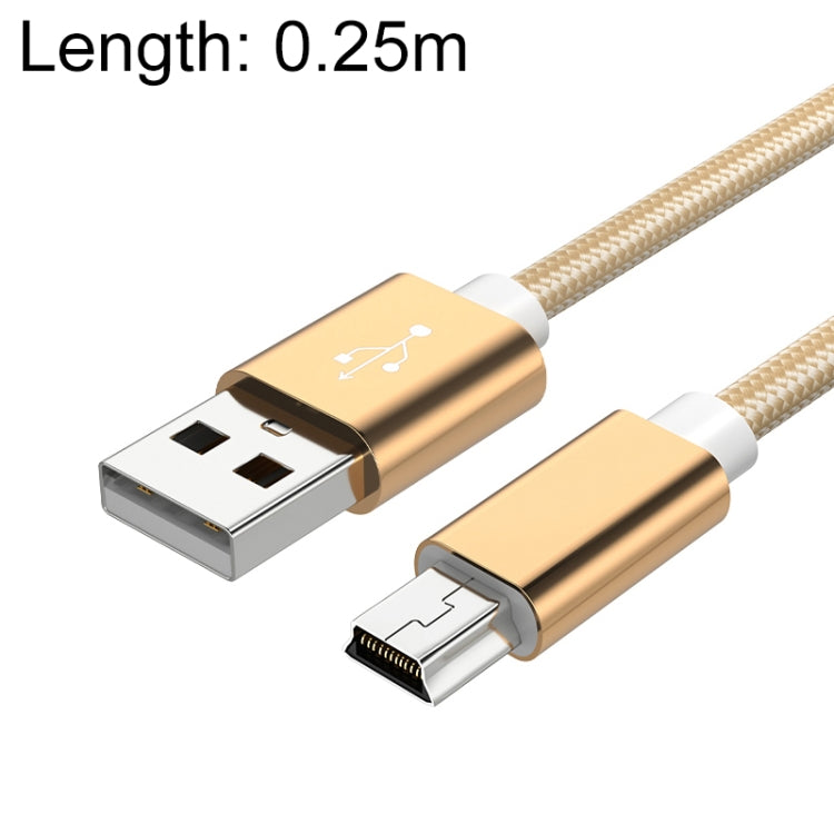 5 PCS Mini USB to USB A Woven Data / Charge Cable for MP3, Camera, Car DVR, 0.25m, 1m, 1.5m, 2m, 3m