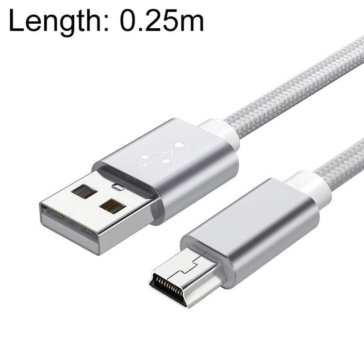 5 PCS Mini USB to USB A Woven Data / Charge Cable for MP3, Camera, Car DVR, 0.25m, 1m, 1.5m, 2m, 3m