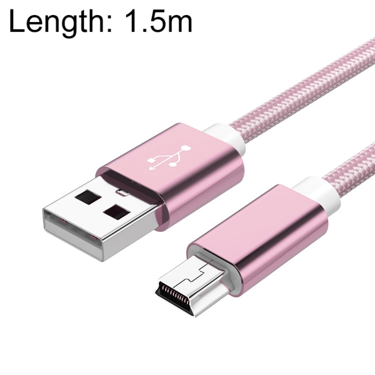 5 PCS Mini USB to USB A Woven Data / Charge Cable for MP3, Camera, Car DVR, 0.25m, 1m, 1.5m, 2m, 3m