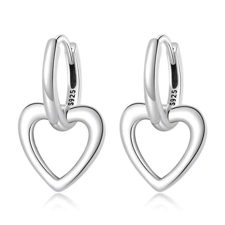 S925 Sterling Silver Heart Ear Buckle Women Earrings