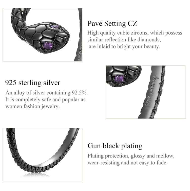 S925 Sterling Silver Mysterious Snake Women Ring