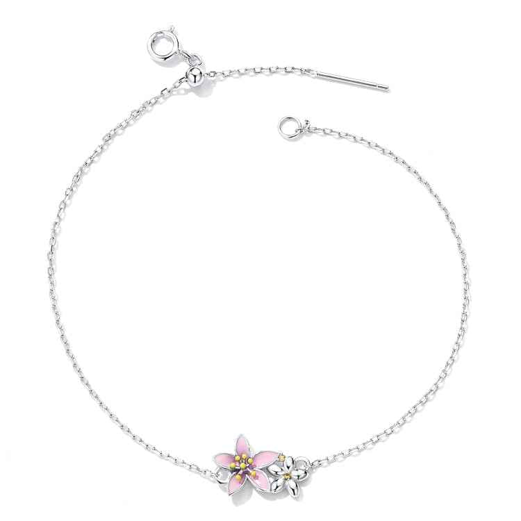 S925 Sterling Silver Cherry Blossom Bracelet Women Jewelry