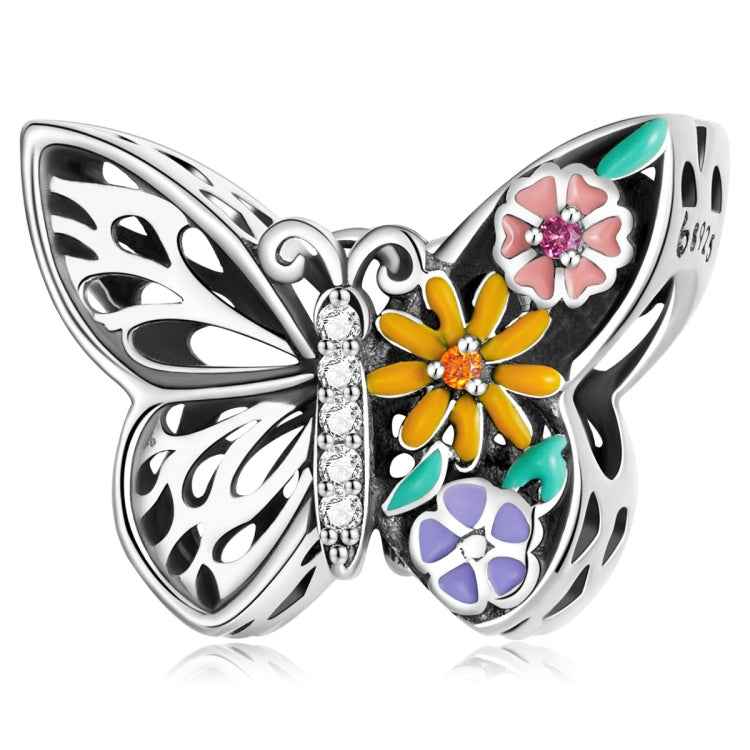 S925 Sterling Silver Flower Butterfly Beads DIY Bracelet Necklace Accessories