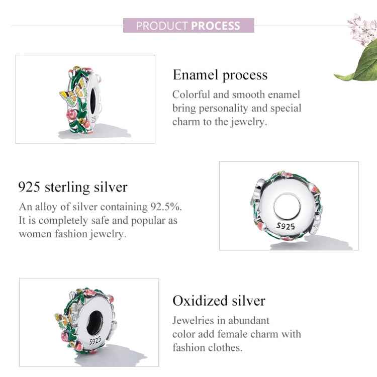 S925 Sterling Silver Butterfly Flower Beads DIY Bracelet Necklace Accessories