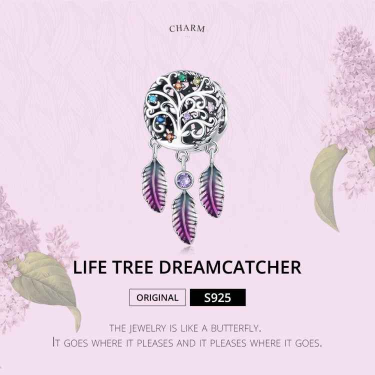 S925 Sterling Silver Tree Of Life Dream Catcher Beads DIY Bracelet Necklace Accessories