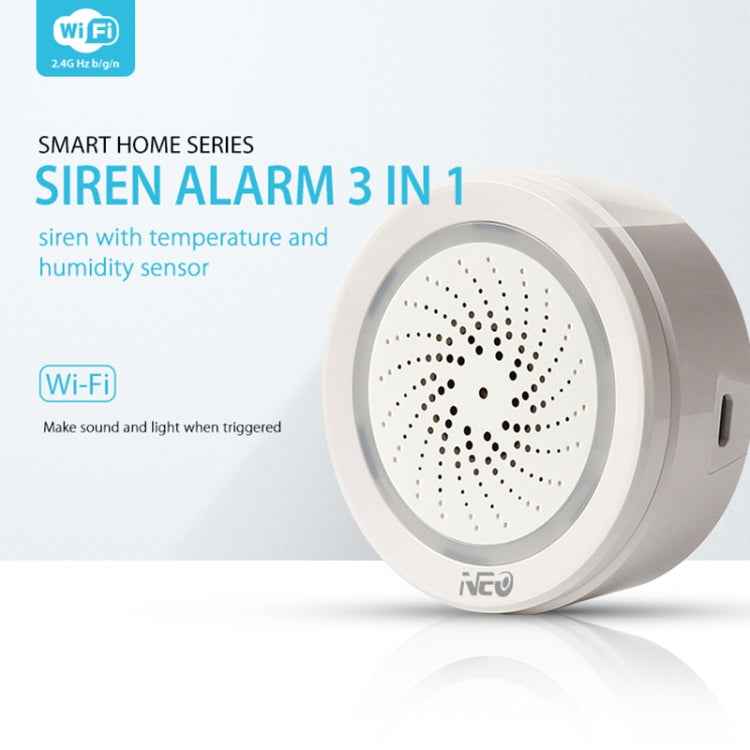 NEO NAS-AB02WT WiFi USB Siren Alarm with Temperature & Humidity Sensor