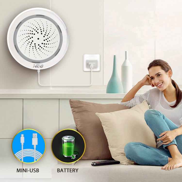 NEO NAS-AB02WT WiFi USB Siren Alarm with Temperature & Humidity Sensor