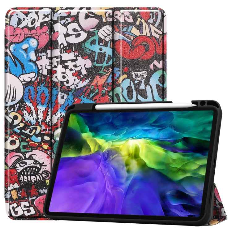 Painted TPU Smart Tablet Holster With Sleep Function & Tri-Fold Bracket & Pen Slot