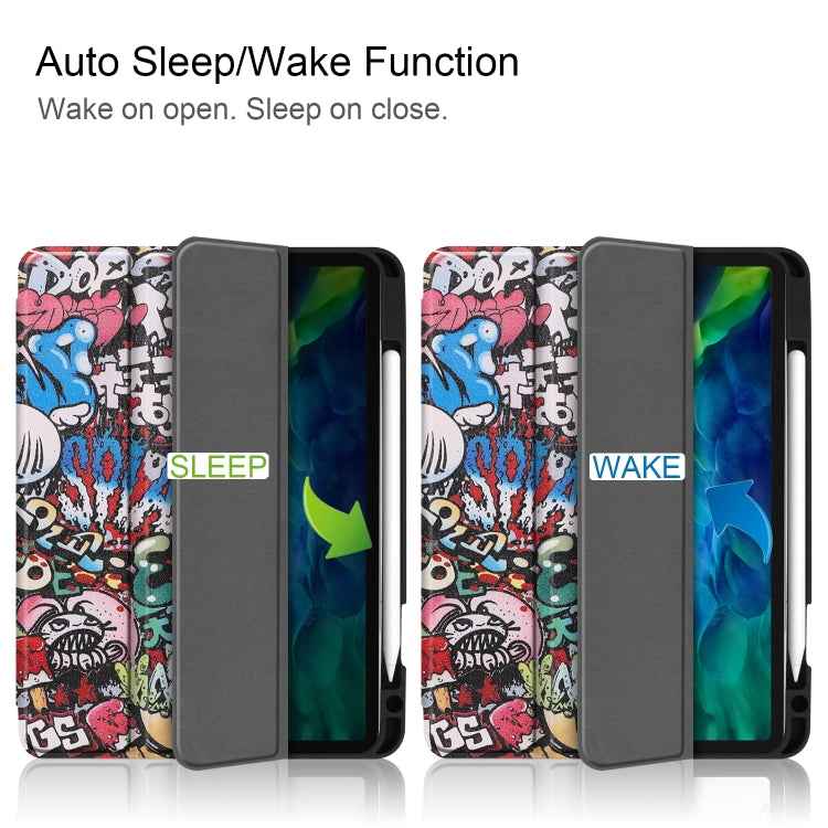 Painted TPU Smart Tablet Holster With Sleep Function & Tri-Fold Bracket & Pen Slot