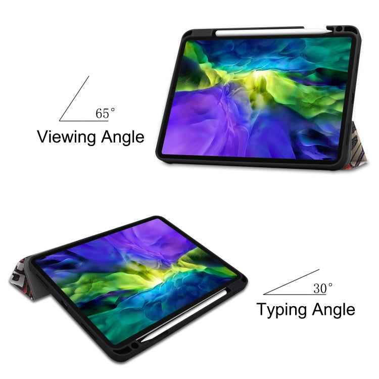 Painted TPU Smart Tablet Holster With Sleep Function & Tri-Fold Bracket & Pen Slot