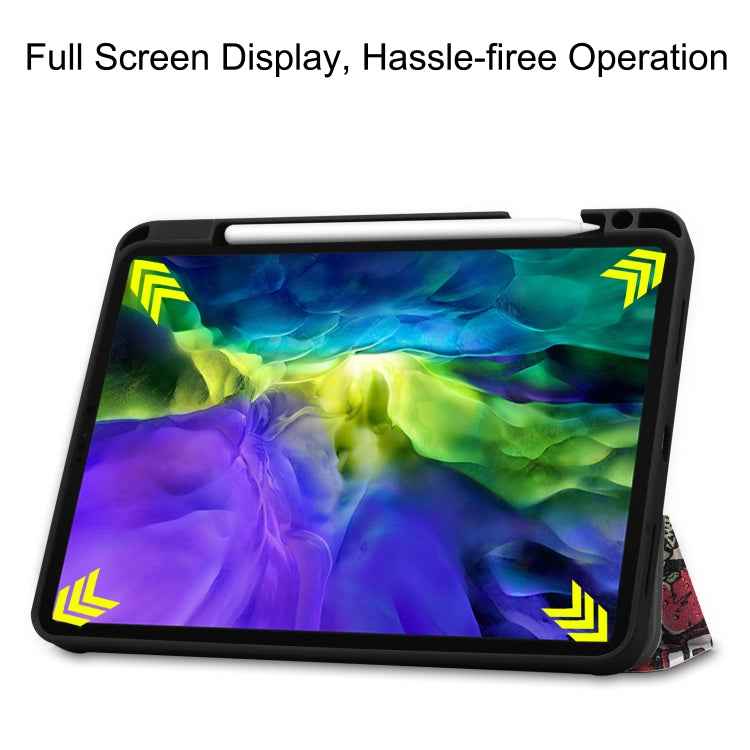 Painted TPU Smart Tablet Holster With Sleep Function & Tri-Fold Bracket & Pen Slot