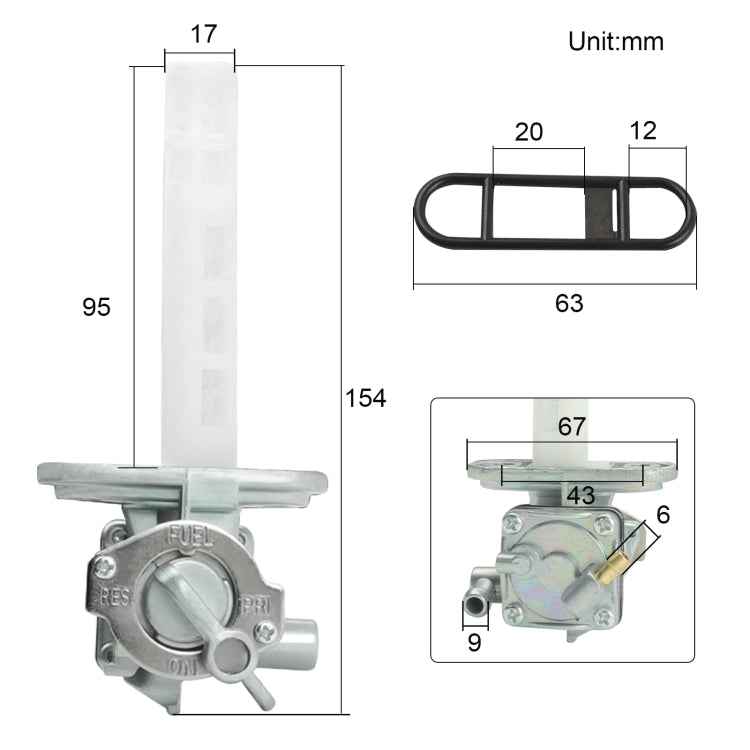 Motorcycle Fuel Tap Valve Petcock Fuel Tank Gas Switch for Suzuki GS300