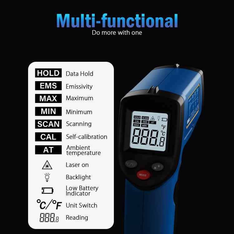 BENETECH GM321 Digital Non-Contact Infrared Thermometer, Battery Not Included