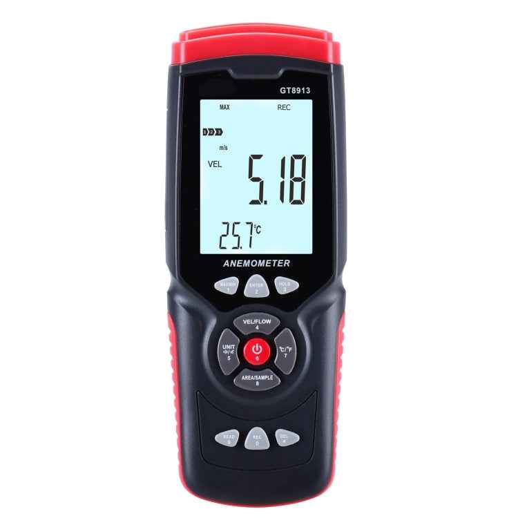 BENETECH GT8913 Handheld Digital LCD Hot Wire Anemometer, Battery Not Included