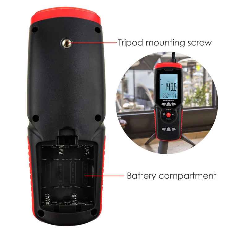 BENETECH GT8913 Handheld Digital LCD Hot Wire Anemometer, Battery Not Included