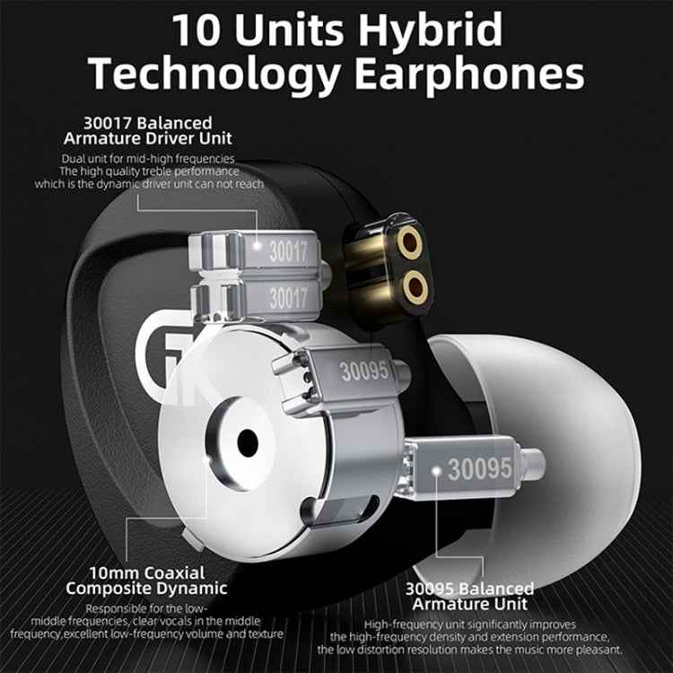 GK GSE Ten-Unit Coil Iron Subwoofer HIFI In-Ear Headphones