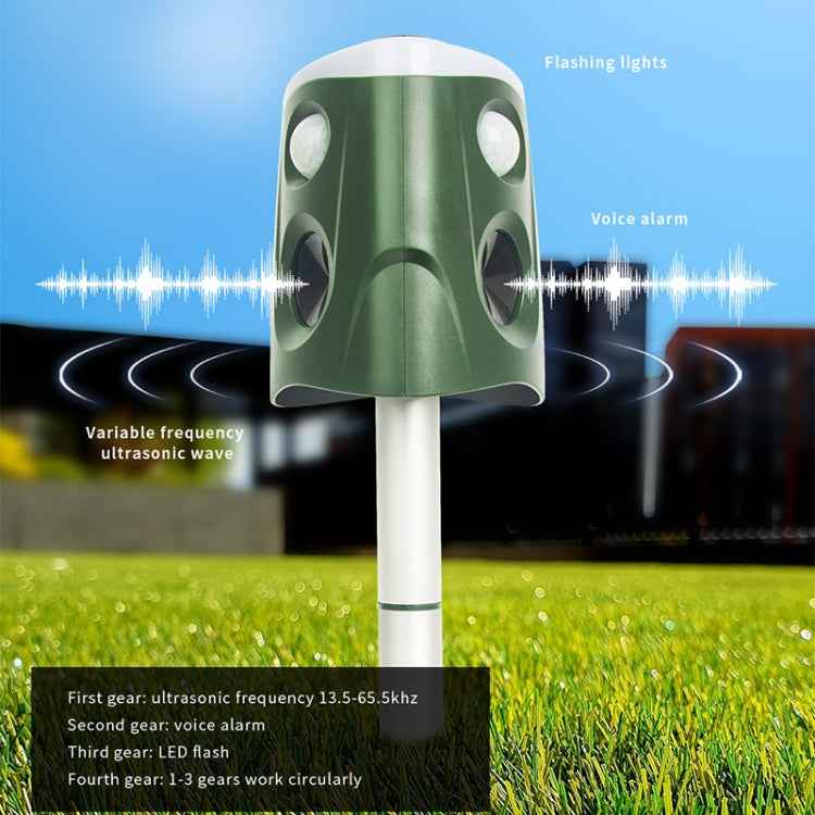 SJZ026 360 Degree Ultrasonic Solar Energy Outdoor Animal Repellent
