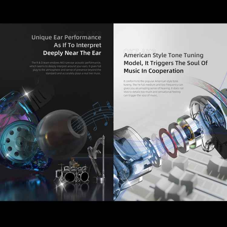 QKZ AK3 FiLe In-ear Subwoofer Wire-controlled Earphone with Mic