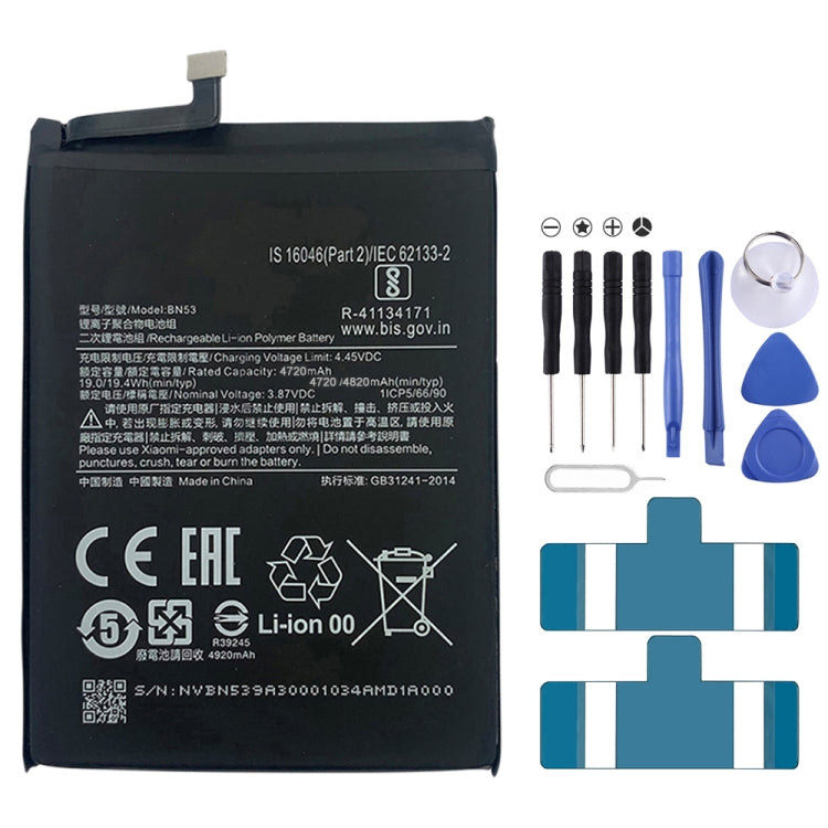 BN53 4820 mAh Li-Polymer Battery Replacement For Xiaomi Redmi Note 9 Pro 5G