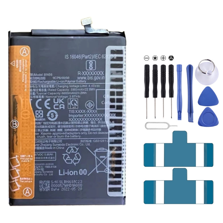 BN53 4820 mAh Li-Polymer Battery Replacement For Xiaomi Redmi Note 9 Pro 5G