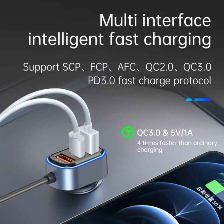 SC05 65.5W 6 in 1 PD / QC3.0 Fast Charge Extended Car Charger