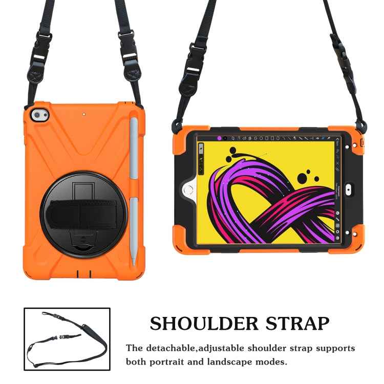 360 Degree Rotation Silicone Protective Cover with Holder & Hand Strap & Long Strap & Pencil Slot