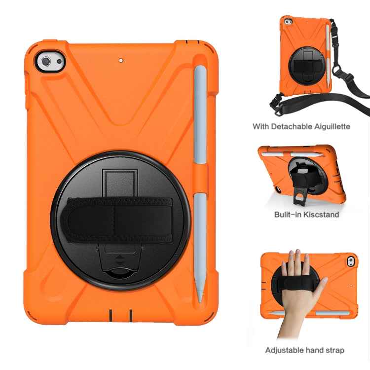 360 Degree Rotation Silicone Protective Cover with Holder & Hand Strap & Long Strap & Pencil Slot