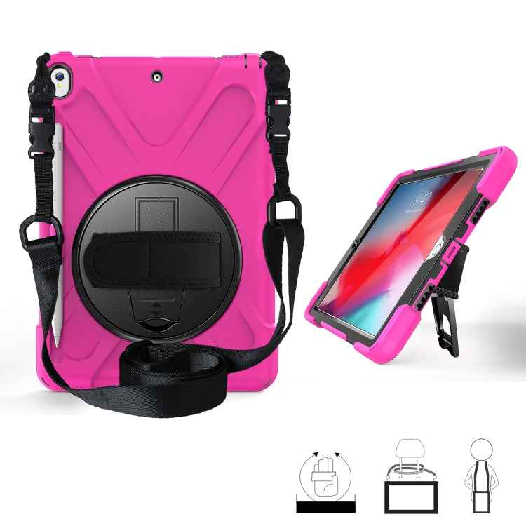 360 Degree Rotation Silicone Protective Cover with Holder & Hand Strap & Long Strap & Pencil Slot